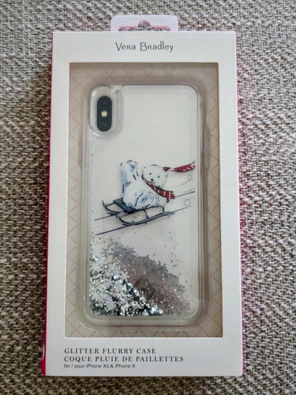 Vera Bradley Glitter Flurry Phone Case for iPhone X/XS NWT